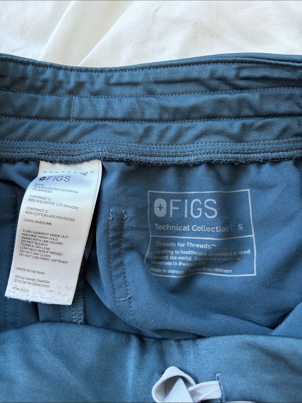 Figs Technical Collection Scrub Joggers in Teal Blue - Picture 3 of 4
